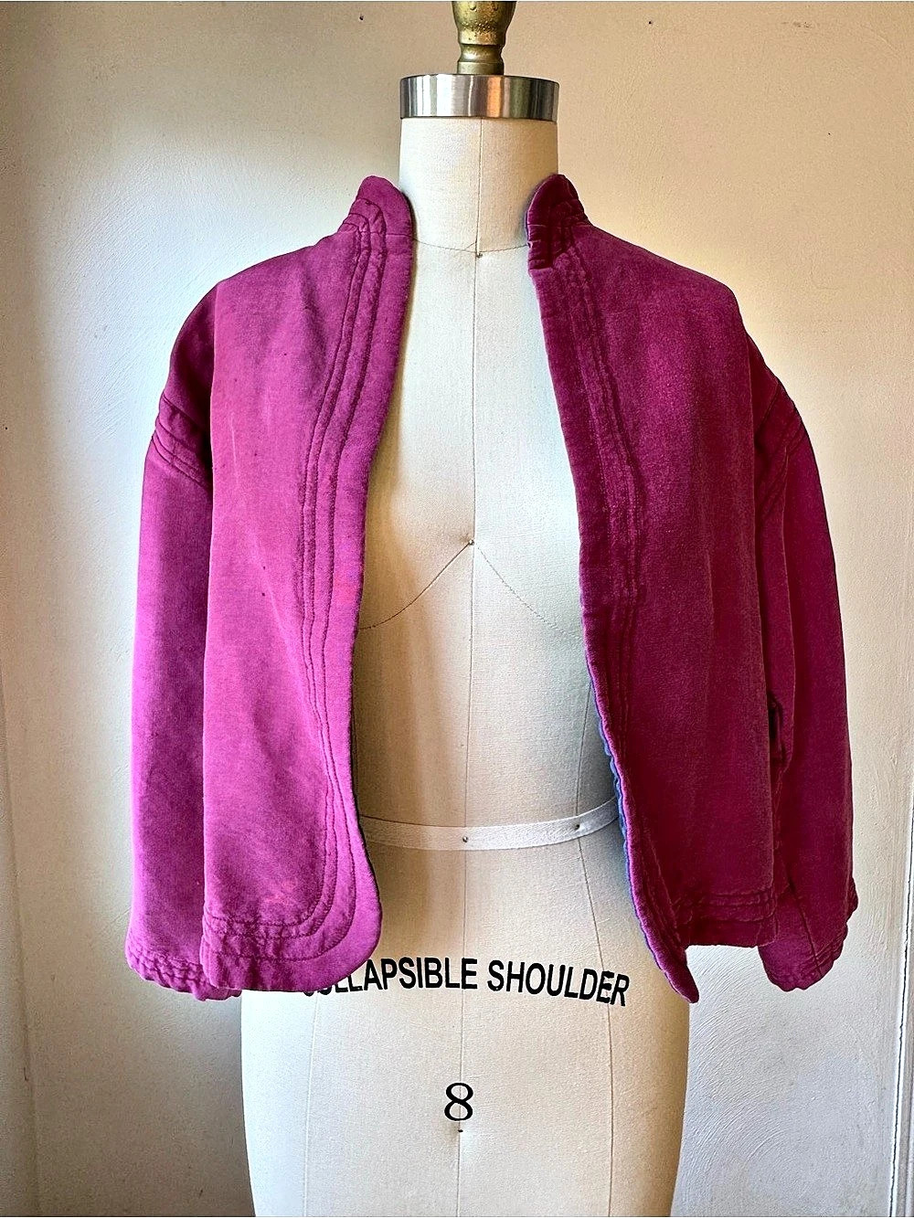 Vintage Silk Quilted Bomber Jacket